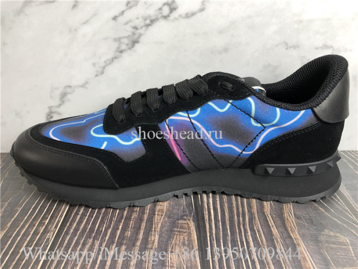 Valentino Garavani Neon Camou Rockrunner Sneaker