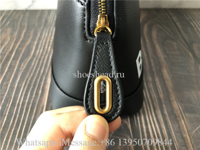 Original Balenciaga Ville Top Handle XXS Calfskin Bag With Black Logo