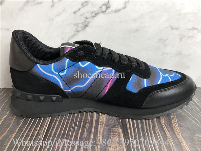 Valentino Garavani Neon Camou Rockrunner Sneaker