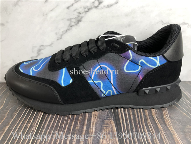 Valentino Garavani Neon Camou Rockrunner Sneaker