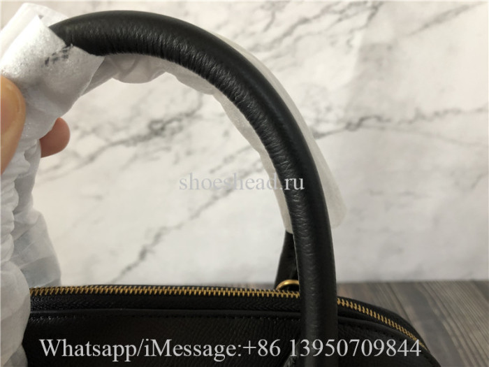 Original Balenciaga Ville Top Handle XXS Calfskin Bag With Black Logo