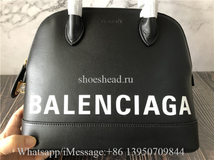 Original Balenciaga Ville Top Handle XXS Calfskin Bag With Black Logo