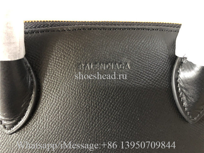 Original Balenciaga Ville Top Handle XXS Calfskin Bag With Black Logo