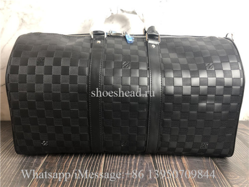 Original Louis Vuitton Onyx Damier Infini Keepall Bandouliere 55 Travel Bag