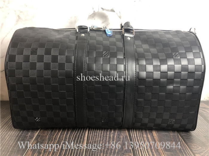 Original Louis Vuitton Onyx Damier Infini Keepall Bandouliere 55 Travel Bag