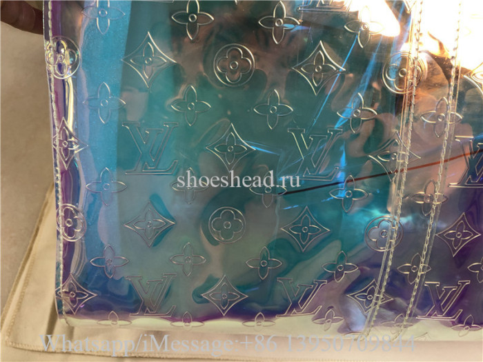 Original Louis Vuitton PVC Monogram Keepall Bandouliere 50 Iridescent Prism