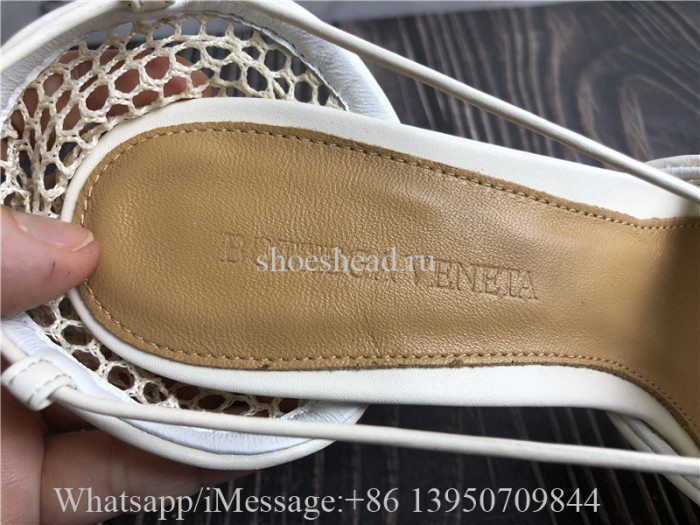 Bottega Veneta Mesh Stretch Sandals Cream 90cm
