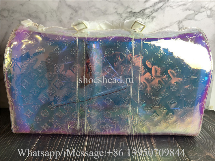 Original Louis Vuitton PVC Monogram Keepall Bandouliere 50 Iridescent Prism