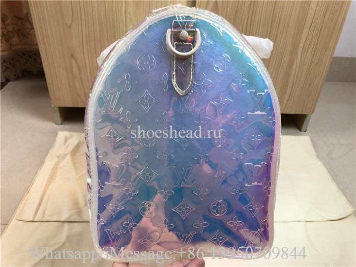 Original Louis Vuitton PVC Monogram Keepall Bandouliere 50 Iridescent Prism