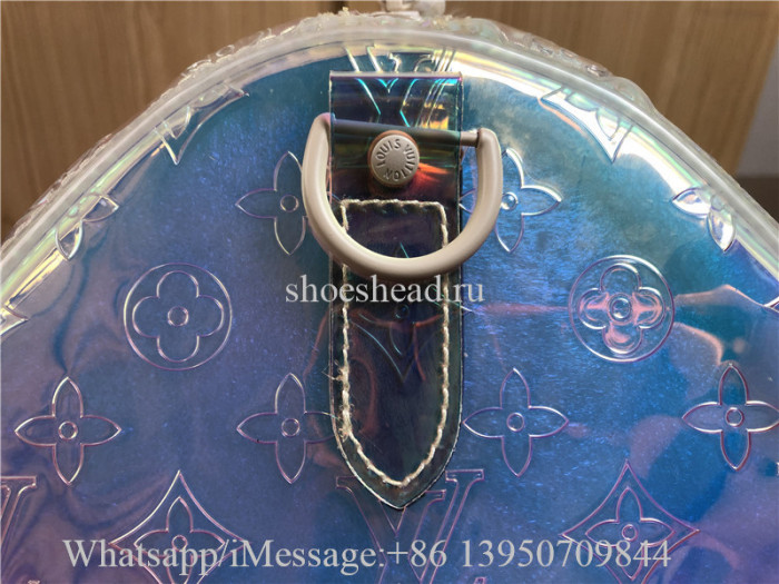 Original Louis Vuitton PVC Monogram Keepall Bandouliere 50 Iridescent Prism