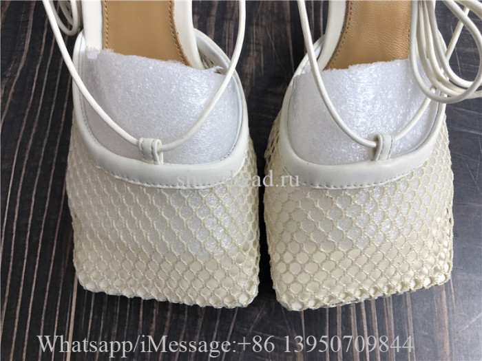 Bottega Veneta Mesh Stretch Sandals Cream 90cm