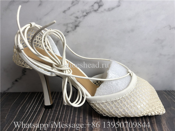 Bottega Veneta Mesh Stretch Sandals Cream 90cm