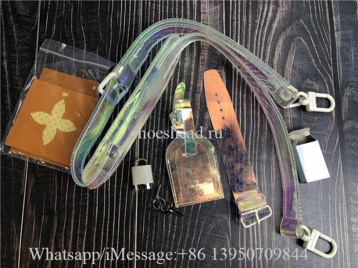 Original Louis Vuitton PVC Monogram Keepall Bandouliere 50 Iridescent Prism