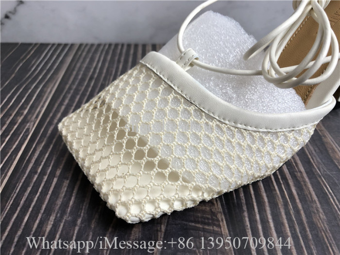 Bottega Veneta Mesh Stretch Sandals Cream 90cm