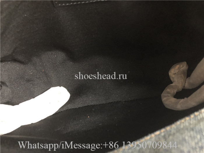 Original Saint Laurent Puffer Medium Chain Bag In Quilted Vintage Denim And Suede