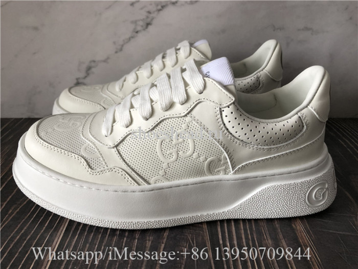 Super Quality Gucci GG Embossed Sneaker White Leather