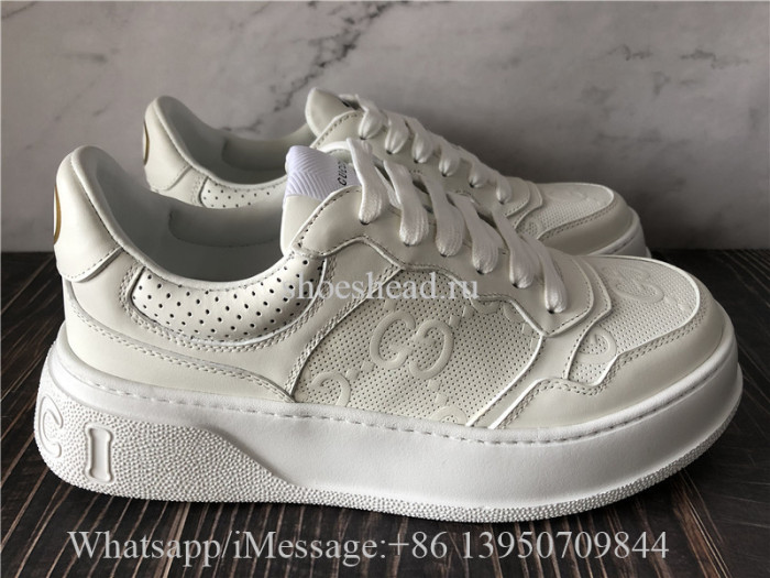 Super Quality Gucci GG Embossed Sneaker White Leather