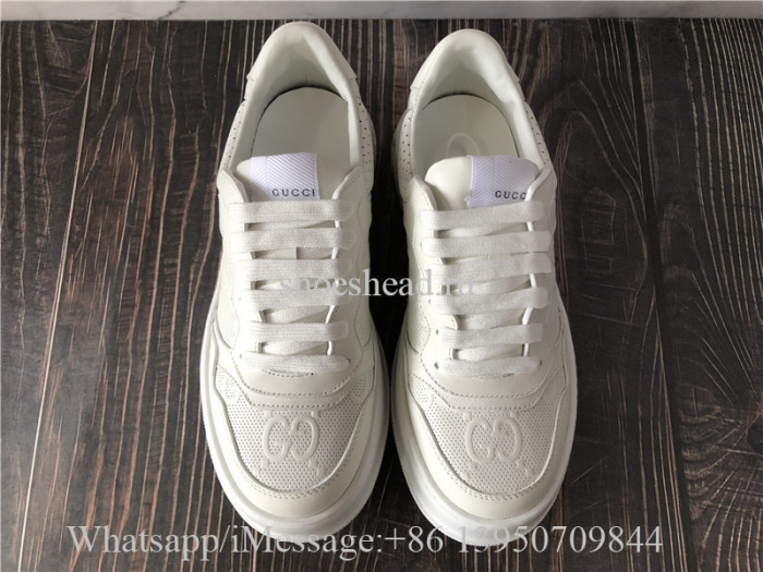 Super Quality Gucci GG Embossed Sneaker White Leather