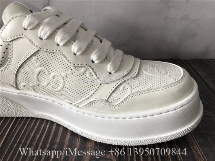 Super Quality Gucci GG Embossed Sneaker White Leather