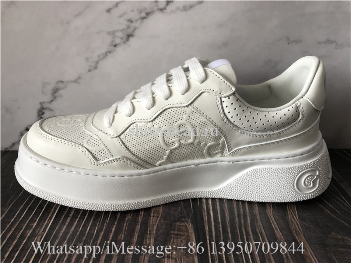 Super Quality Gucci GG Embossed Sneaker White Leather