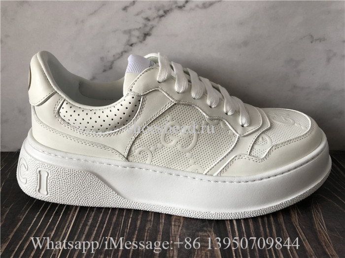 Super Quality Gucci GG Embossed Sneaker White Leather