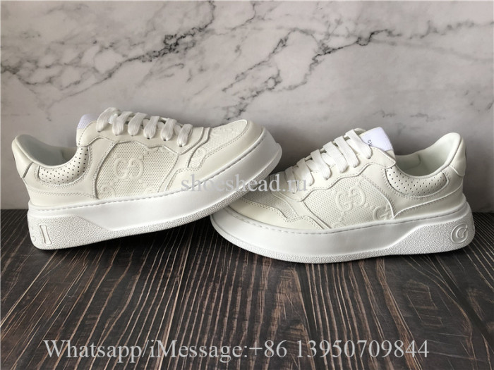 Super Quality Gucci GG Embossed Sneaker White Leather