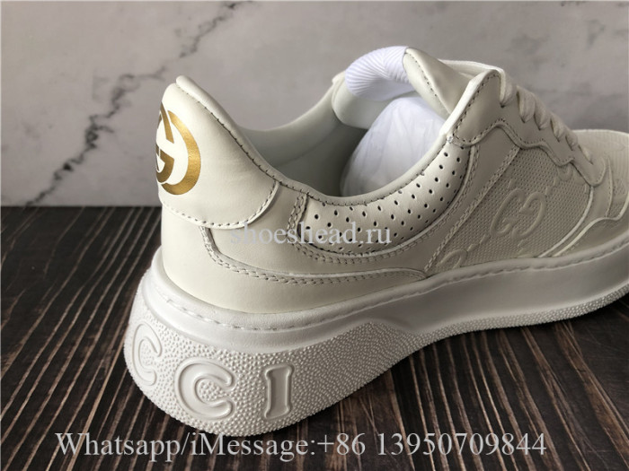 Super Quality Gucci GG Embossed Sneaker White Leather