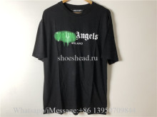 Palm Angels Black Tee Shirt With Green Logo
