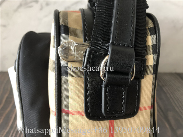 Original Burberry Vintage Check And Leather Crossbody Bag