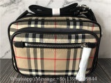 Original Burberry Vintage Check And Leather Crossbody Bag