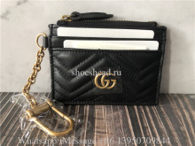 Original Gucci Black GG Marmont 2.0 Quilted Card Holder