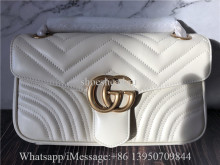 Original Gucci GG Marmont Small Matelasse Shoulder Bag White