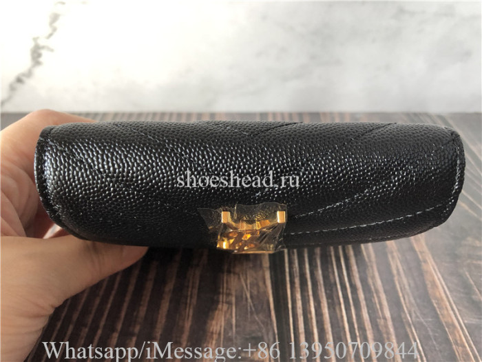 Original Saint Laurent YSL Monogram Quilted Textured-Leather Wallet