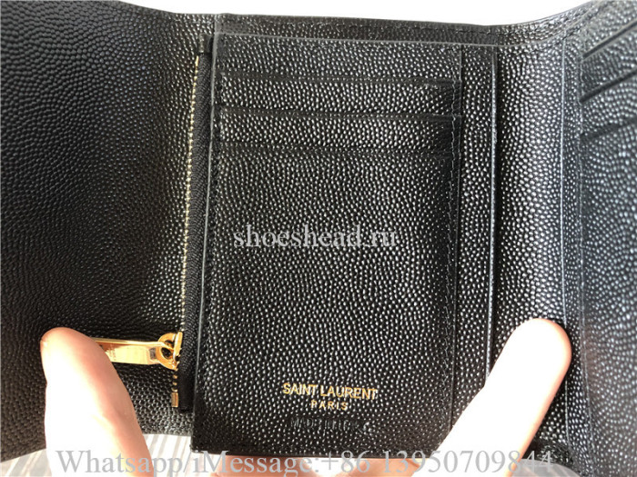 Original Saint Laurent YSL Monogram Quilted Textured-Leather Wallet