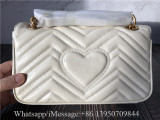 Original Gucci GG Marmont Small Matelasse Shoulder Bag White