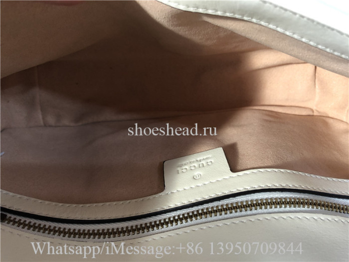 Original Gucci GG Marmont Small Matelasse Shoulder Bag White