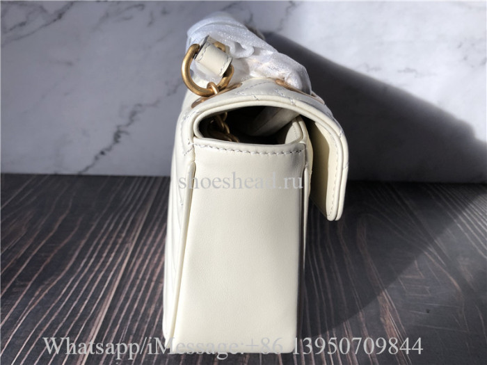 Original Gucci GG Marmont Small Matelasse Shoulder Bag White
