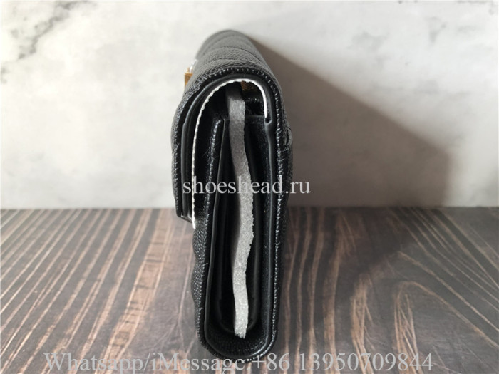 Original Saint Laurent YSL Monogram Quilted Textured-Leather Wallet