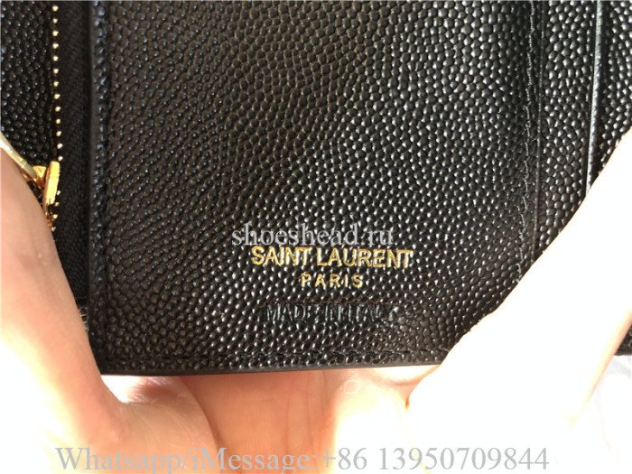 Original Saint Laurent YSL Monogram Quilted Textured-Leather Wallet