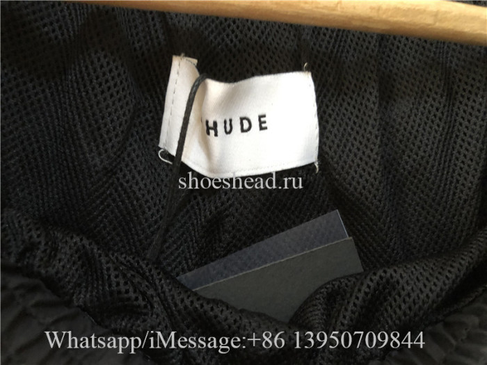 Rhude Straight-Leg Logo-Print Shell Drawstring Shorts Black