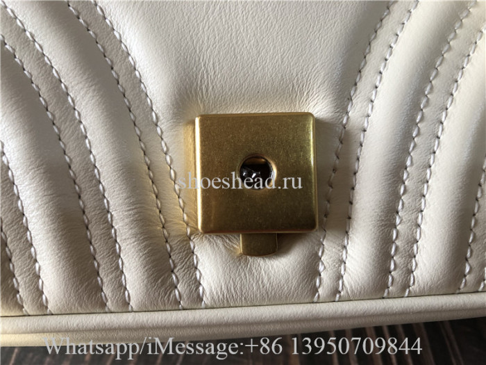 Original Gucci GG Marmont Small Matelasse Shoulder Bag White