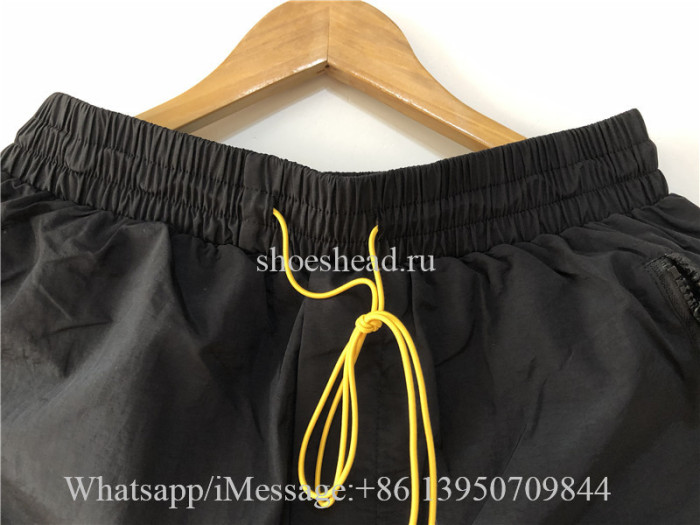 Rhude Straight-Leg Logo-Print Shell Drawstring Shorts Black