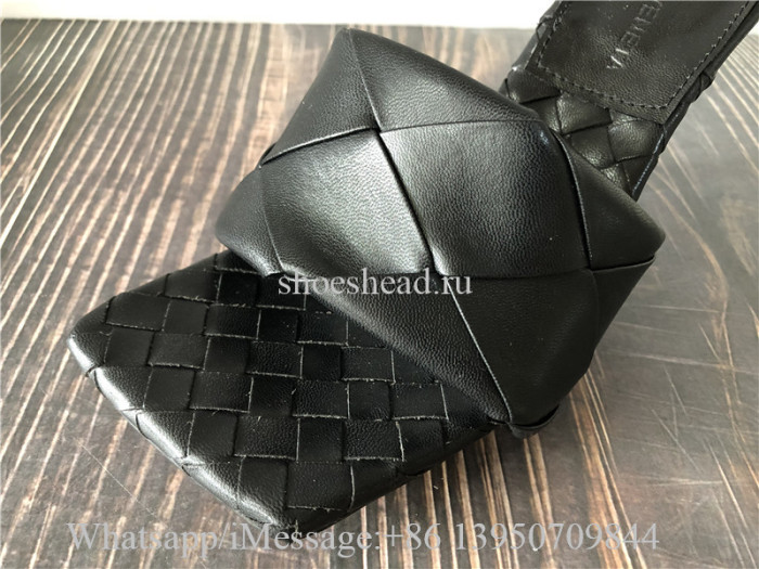 Bottega Veneta Padded Black Lambskin Heels Sandals