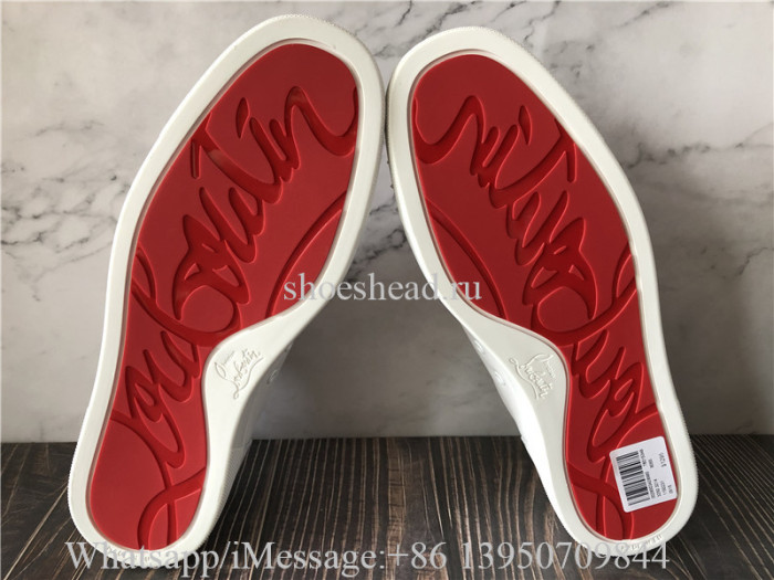 Christian Louboutin Spike Flat Low Top Sneaker White