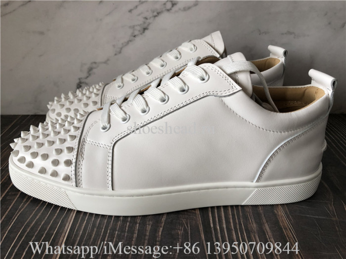 Christian Louboutin Spike Flat Low Top Sneaker White