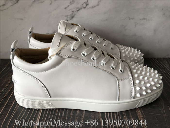 Christian Louboutin Spike Flat Low Top Sneaker White
