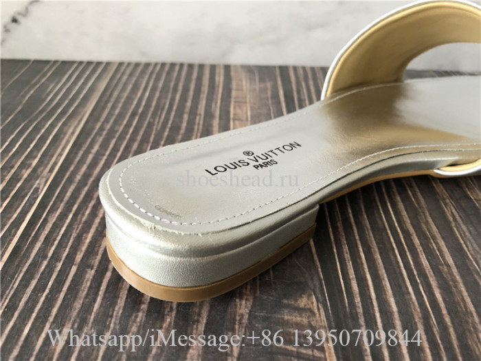 Louis Vuitton Monogram Sandals Slide Silver