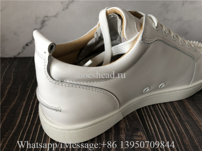 Christian Louboutin Spike Flat Low Top Sneaker White