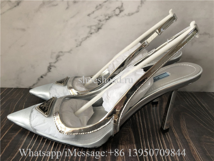 Prada Silver High Heels Sandals