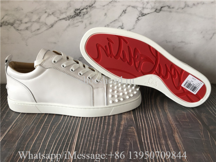 Christian Louboutin Spike Flat Low Top Sneaker White